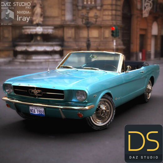 Ford mustang convertible 1965 for daz studio