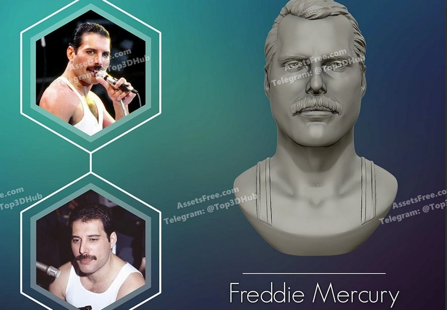 Freedie Mercury – STL 3D Print Model | AssetsFree.com Freedie mercury