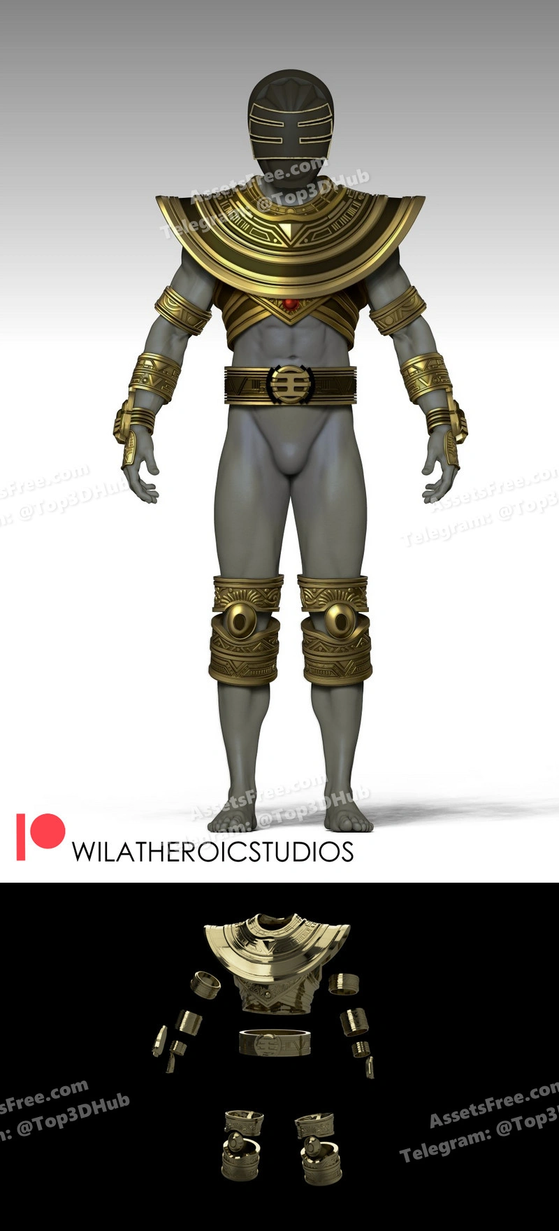 Gold Ranger Armor – STL 3D Print Model | AssetsFree.com Gold ranger armor