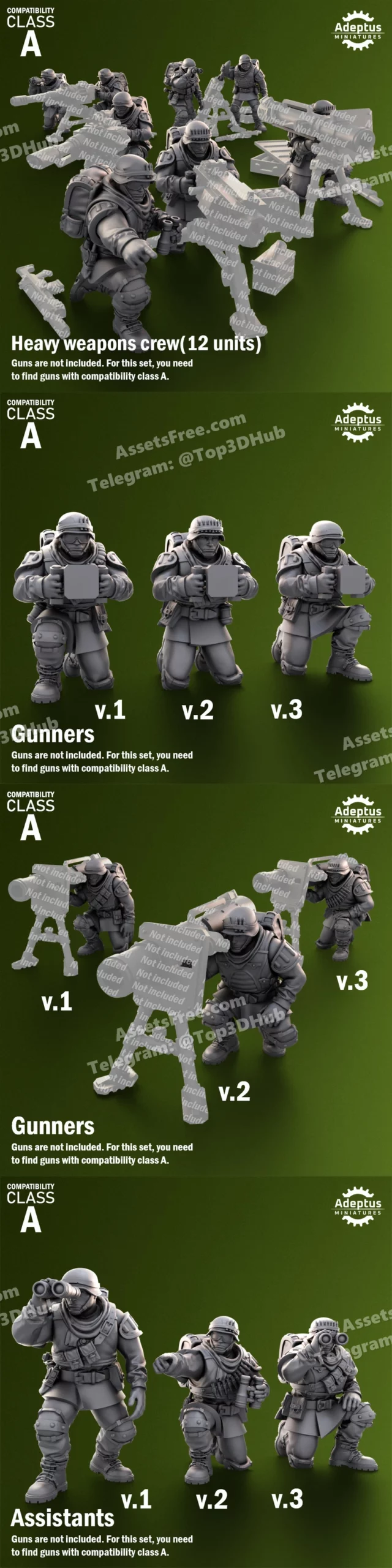 Heavy_weapons_squad_Shellcord_Troopers_A-1.145 – STL 3D Print Model | AssetsFree.com Heavy weapons squad shellcord troopers a 1.145