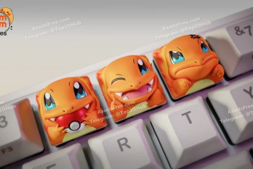 Keycaps charmander pokemon nomnom figures