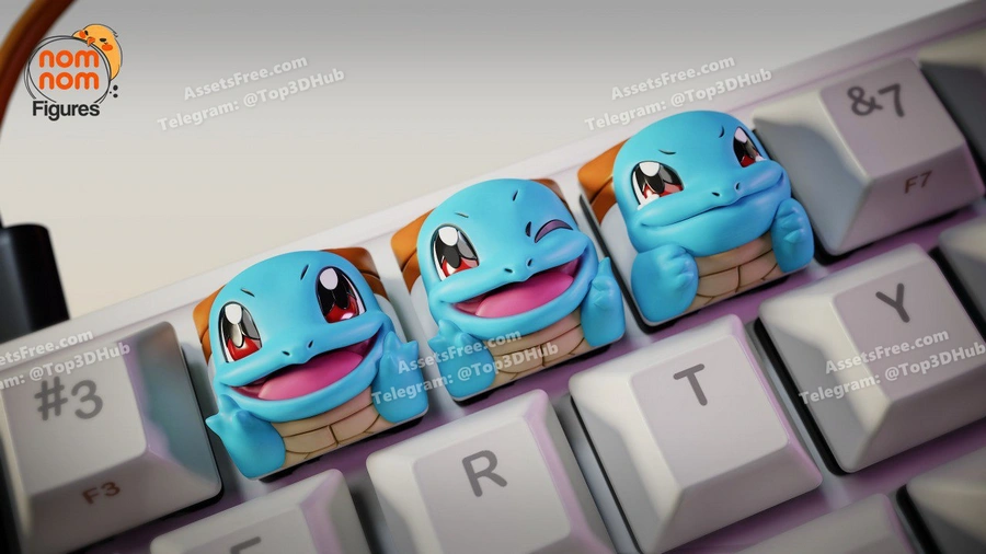 Keycaps squirtle pokemon nomnom figures