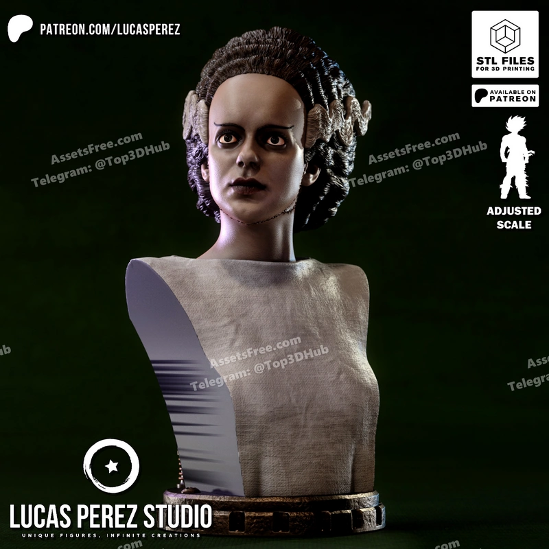 Lucas Perez – The Bride of Frankenstein Bust – STL 3D Print Model | AssetsFree.com Lucas perez the bride of frankenstein bust