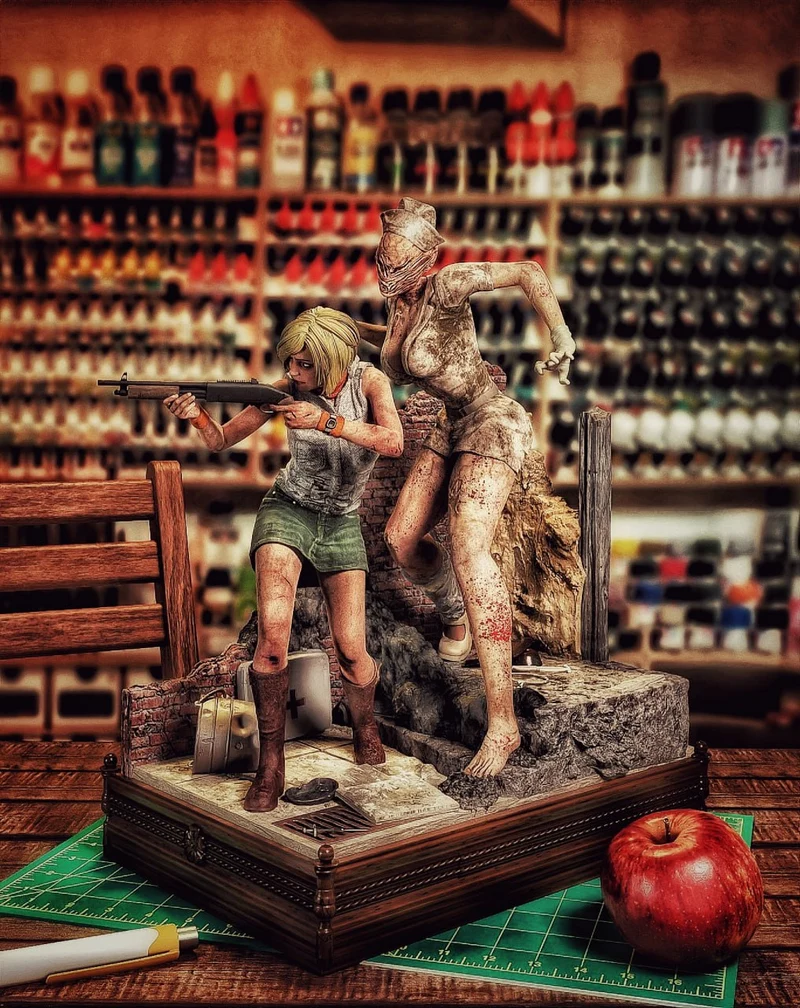 Mcm3d 2024 10 silent hill diorama heather & nurse