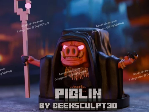 Malgosha piglin mage minecraft fan art