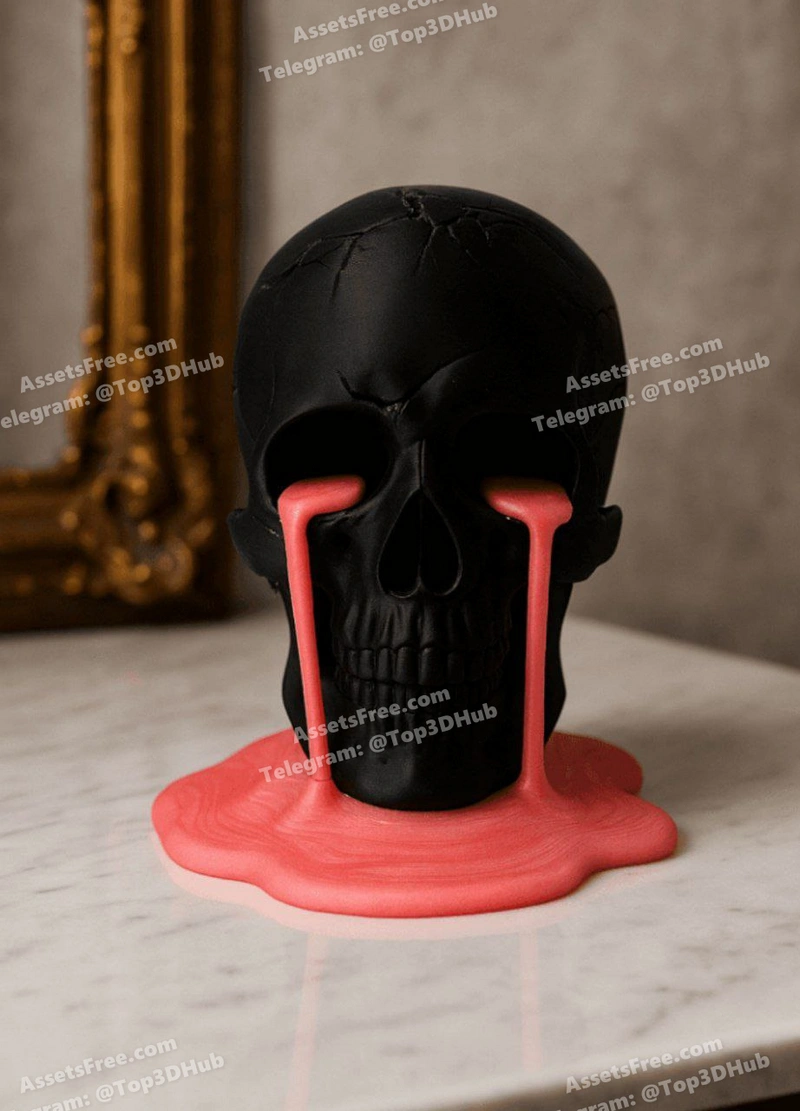 Melting Tears Skull – STL 3D Print Model | AssetsFree.com Melting tears skull