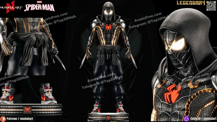 Nuskul Art – Spiderman Neo Venom Edition – STL 3D Print Model | AssetsFree.com Nuskul art spiderman neo venom edition
