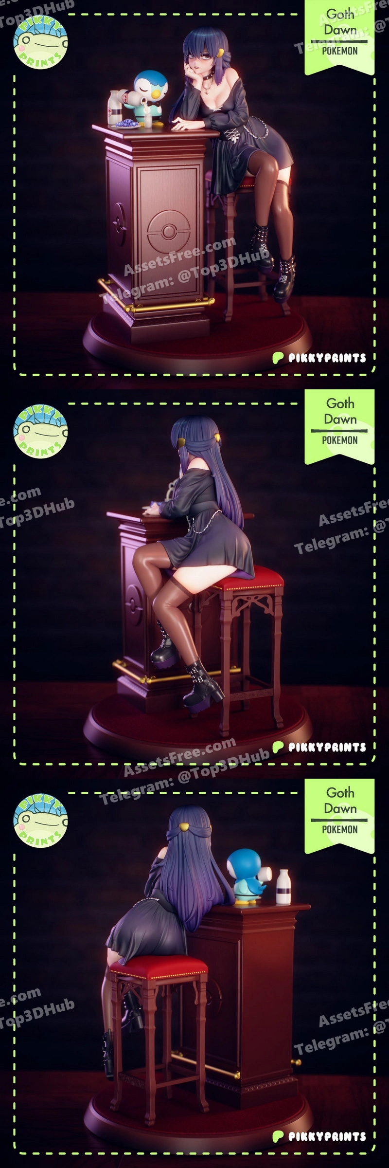 Pikky prints pokemon dawn (goth)