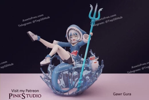 Pink studio hololive gawr gura