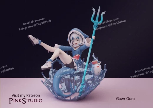 Pink studio hololive gawr gura