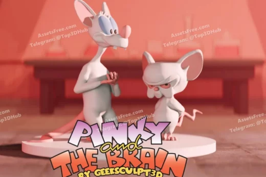 Pinky and the brain figurine iconic cartoon duo