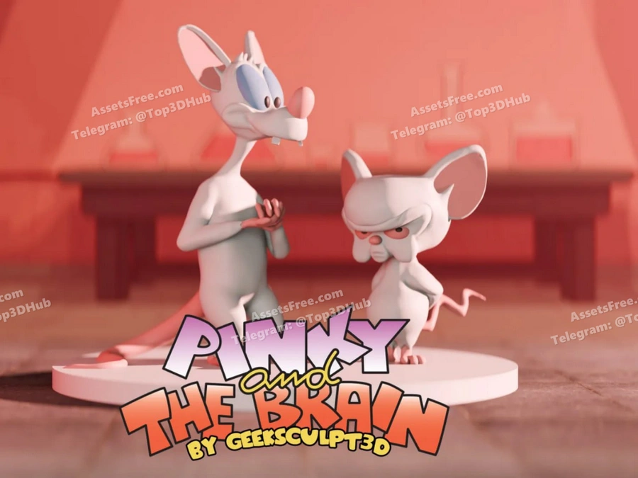 Pinky and the brain figurine iconic cartoon duo
