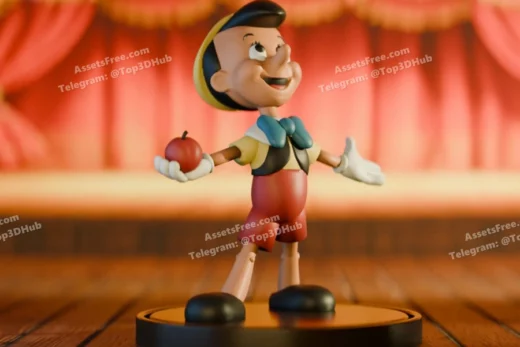 Pinocchio figurine iconic cartoon character art