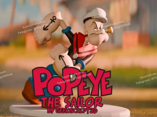 Popeye the sailor cartoon fan art model