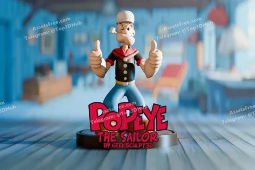Popeye the sailor figure cartoon fan art model