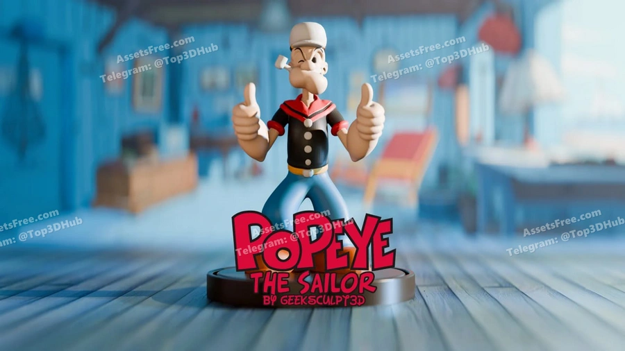 Popeye the sailor figure cartoon fan art model