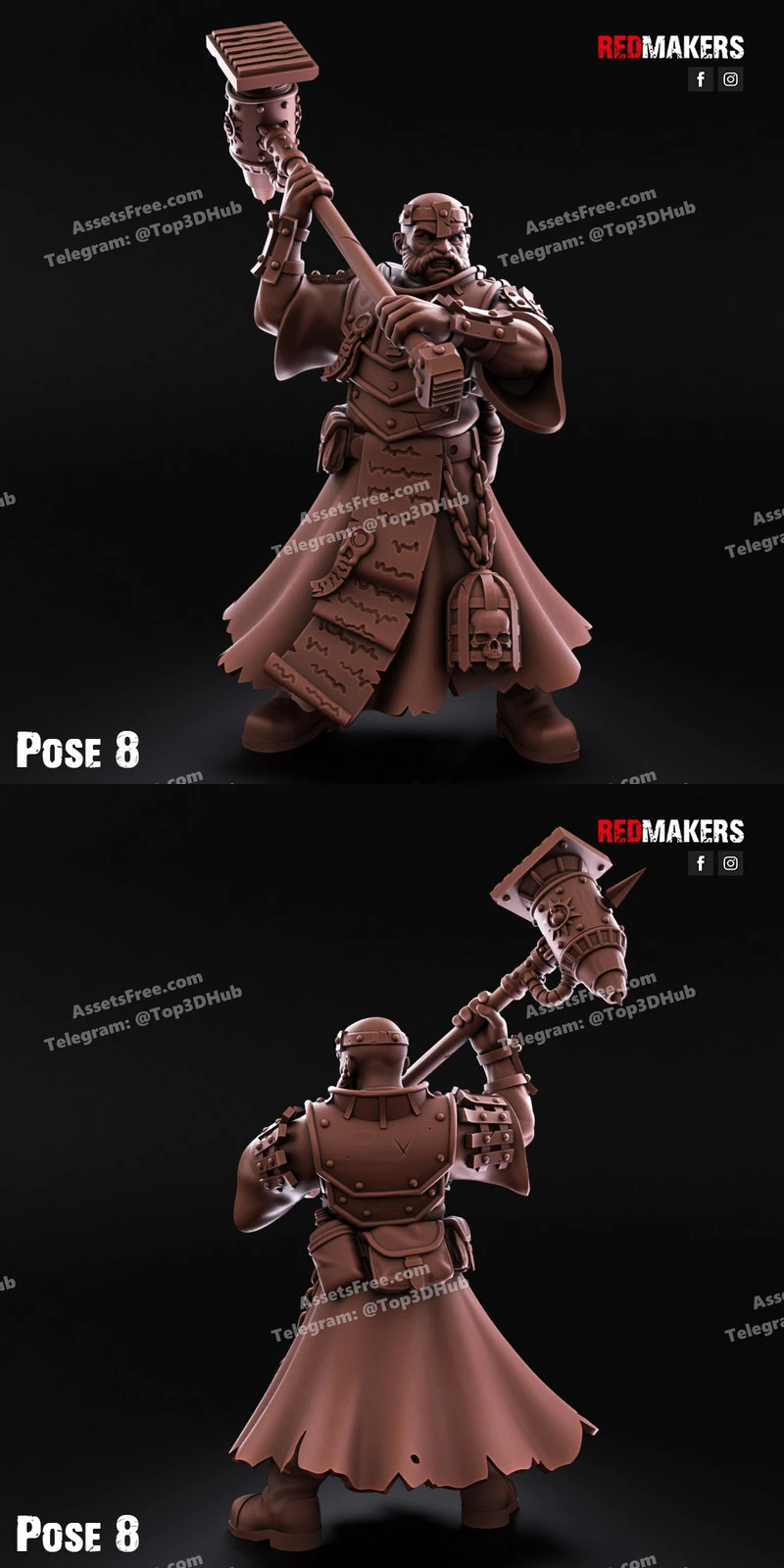 Pose_8 (Drill Abbot) – STL 3D Print Model | AssetsFree.com Pose 8 (drill abbot)
