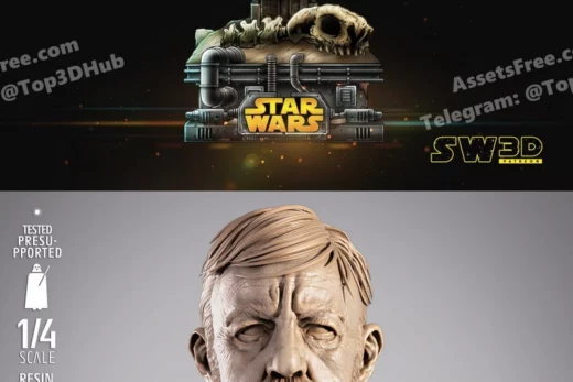 Sw3d old ben kenobi portrait bust