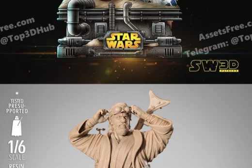 Sw3d old ben kenobi sculpture