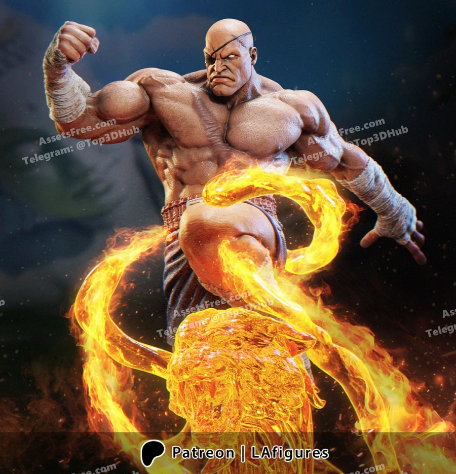 Sagat – LA Figures – STL 3D Print Model | AssetsFree.com Sagat la figures