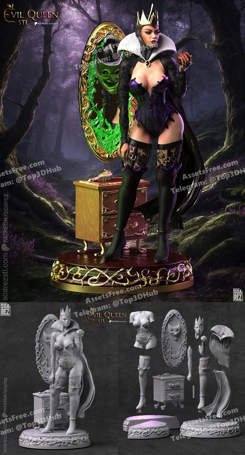 Soarez 3d – EVIL QUEEN – STL 3D Print Model | AssetsFree.com Soarez 3d evil queen