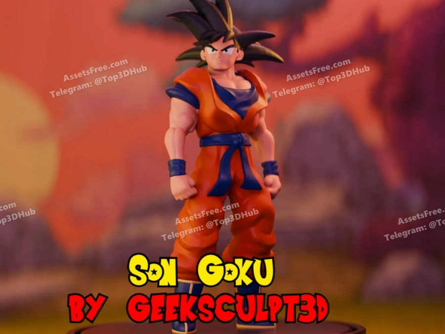 Son Goku Figurine for Dragon Ball Anime Fans – STL 3D Print Model | AssetsFree.com Son goku figurine for dragon ball anime fans