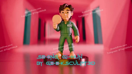 Squid game inspired seong gi hun player 456 figurine