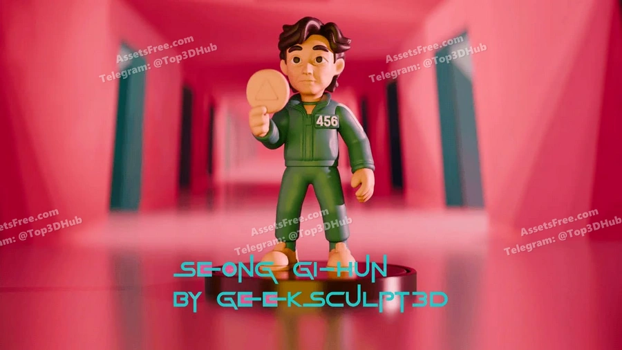 Squid game inspired seong gi hun player 456 figurine