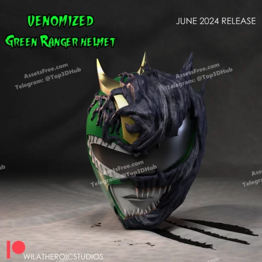 Venomized green ranger helmet
