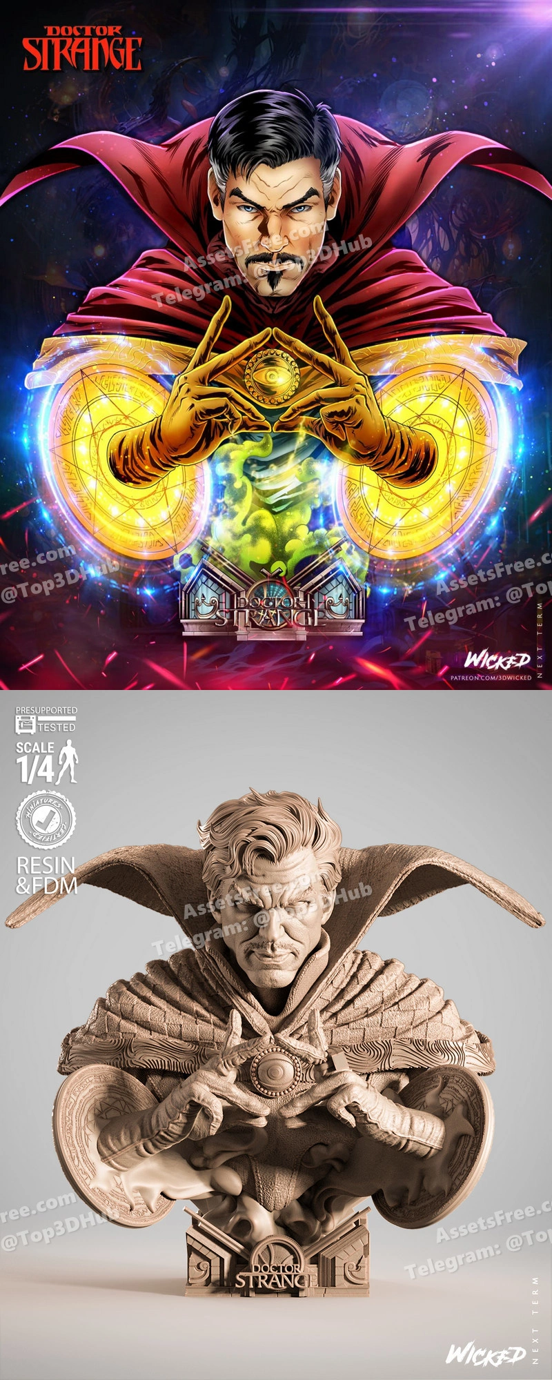 Wicked dr strange portrait bust