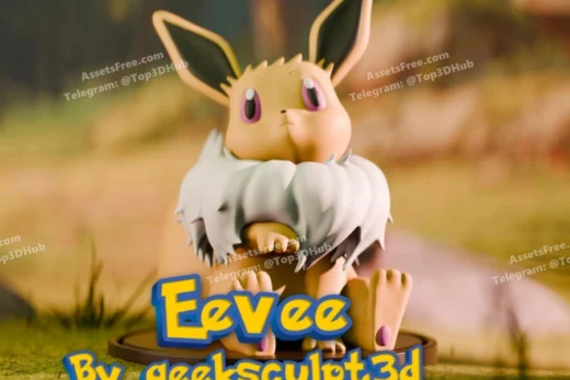 Whimsical pokemon inspired eevee figurine
