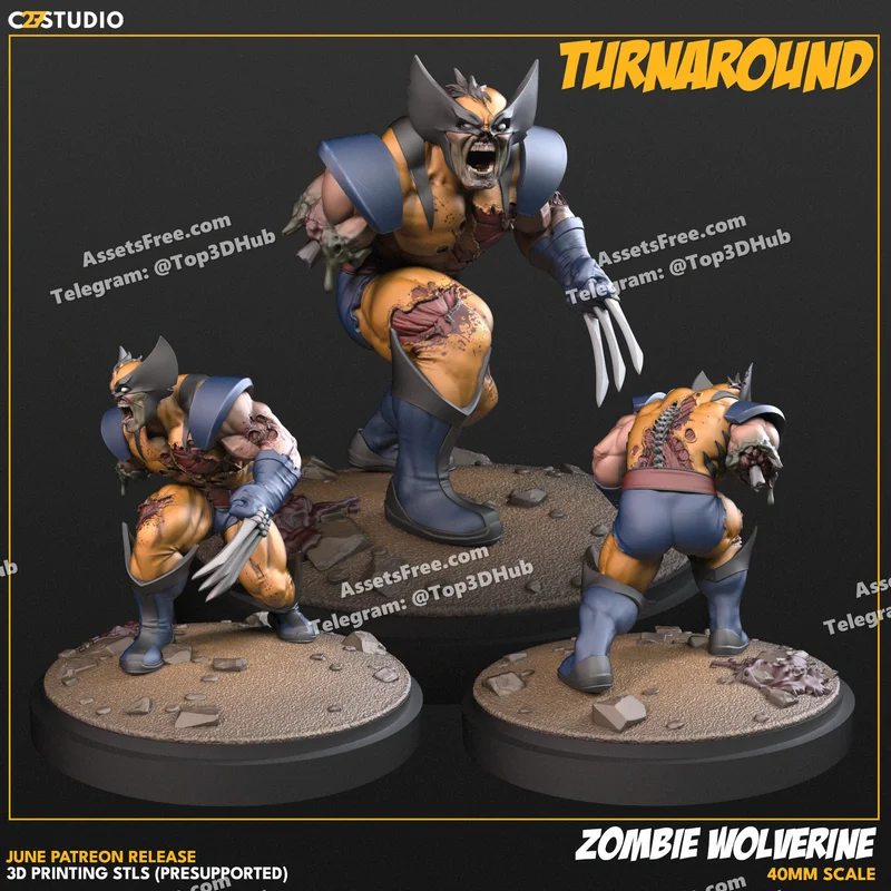 Zombie Wolverine (Bub’s Brains) – STL 3D Print Model | AssetsFree.com Zombie wolverine (bub's brains)