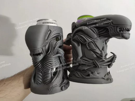 Alien xenomorph can holder beer mug two types model files