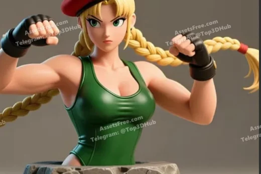 Cammy bust dynamic fighter statue for 3d printing20250817 1 qr5kow