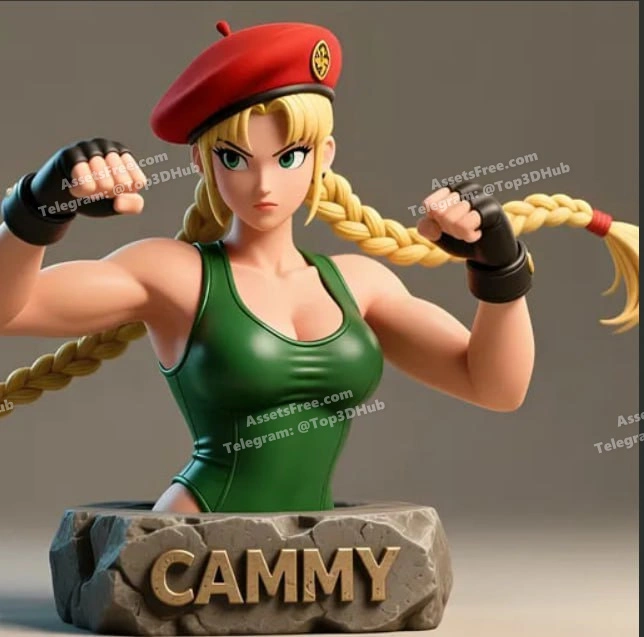 Cammy bust dynamic fighter statue for 3d printing20250817 1 qr5kow