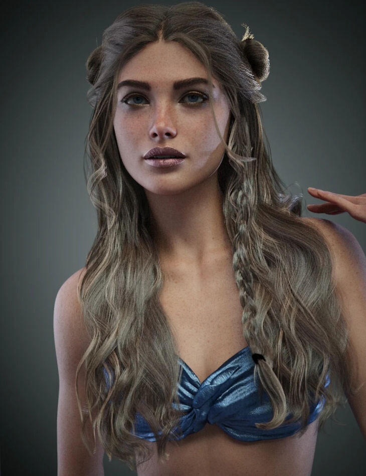 Dforce lena festival curls and braid for genesis 9