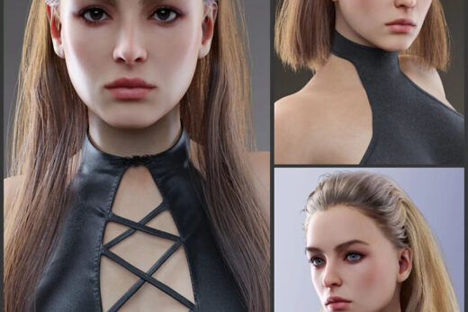 Dforce merja hair and mb merja hd for genesis 9 feminine