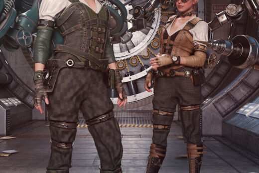 Dforce steampunk engineer outfit texture add on