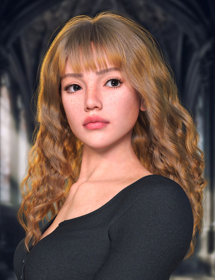 Dforce strand based fe bushy curls hair for genesis 9