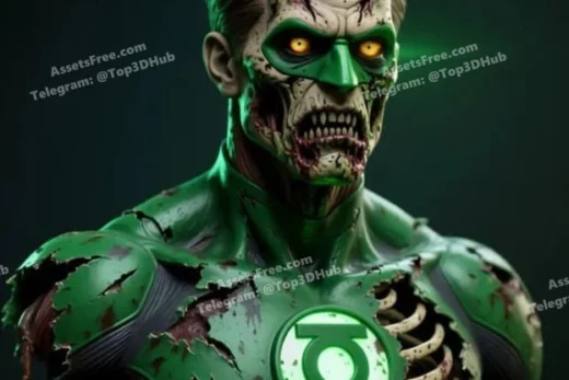 Green lantern zombie bust