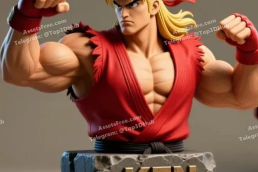 Ken bust 100mm martial arts champion statue for 3d 20250817 1 f13e58