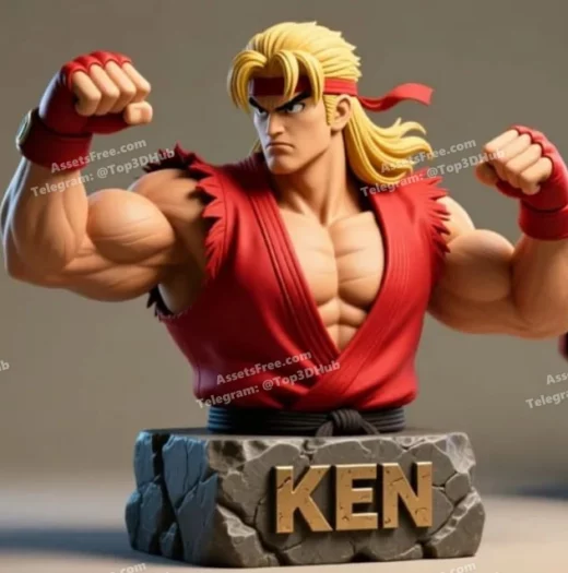 Ken bust 100mm martial arts champion statue for 3d 20250817 1 f13e58