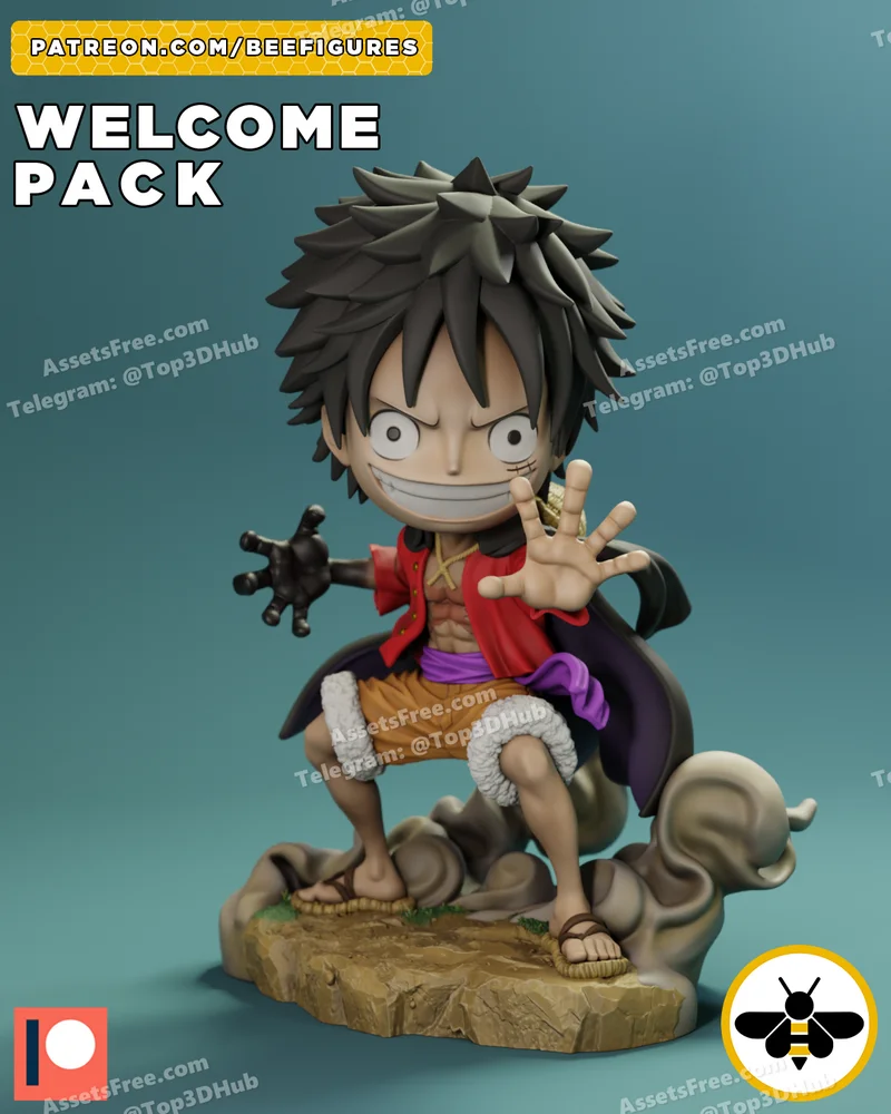 luffy chibi – STL 3D Print Model | AssetsFree.com Luffy chibi