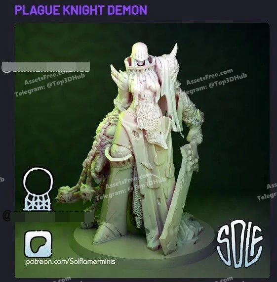 solfamerminis Nurgle Knight pin a – STL 3D Print Model | AssetsFree.com Solfamerminis nurgle knight pin a