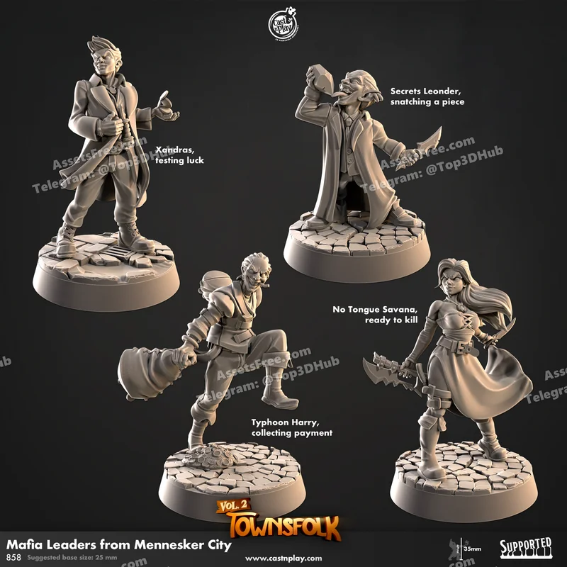 858_Mafia Leaders from Mennesker City – STL 3D Print Model | AssetsFree.com 858 mafia leaders from mennesker city