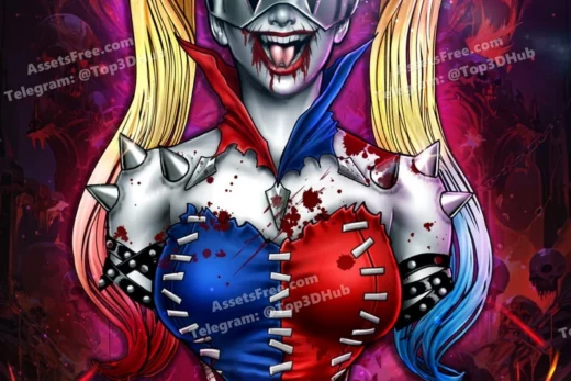 B3dserk harley quinn who laughts portrait bust