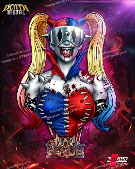 B3dserk harley quinn who laughts portrait bust