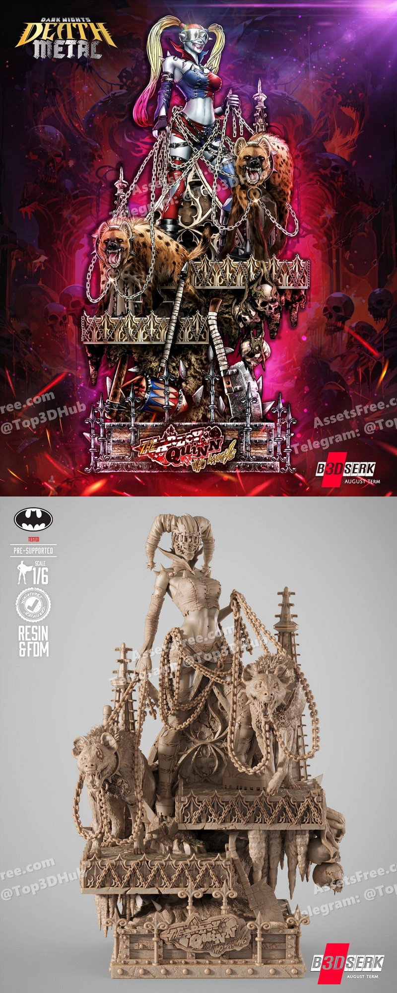 B3dserk harley quinn who laughts sculpture