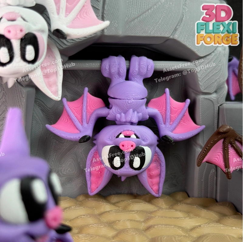 Bat_3D_Flexi_Forge – STL 3D Print Model | AssetsFree.com Bat 3d flexi forge