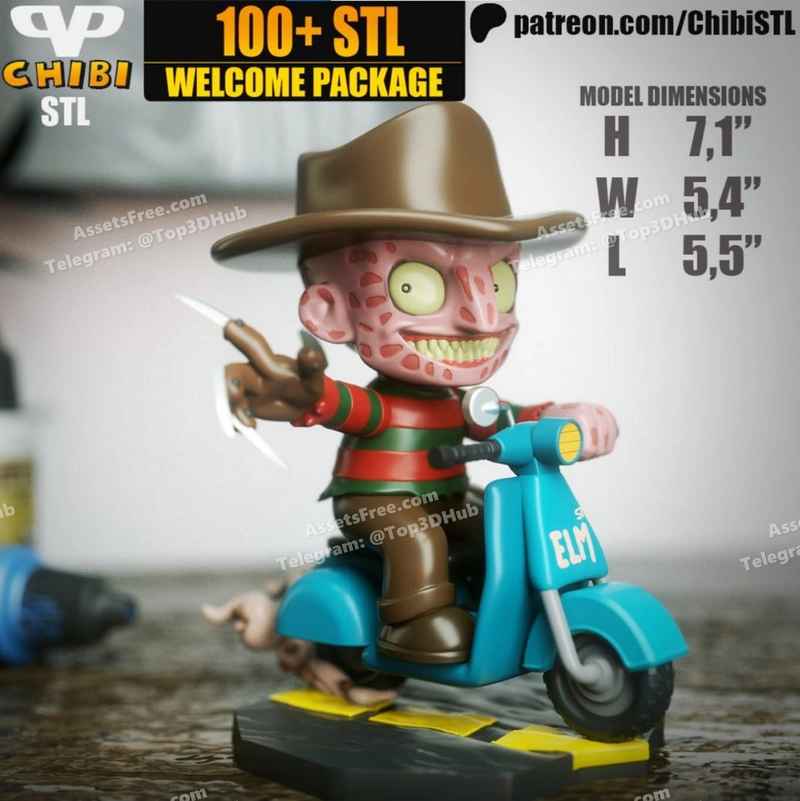 Chibistl 2025 07 freddy krueger chibi on vespa